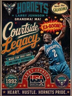 LARRY JOHNSON 8.5x11 OLD SCHOOL ULTRA GLOSSY BASKETBALL 7 POSTER BUNDLE SET!🔥